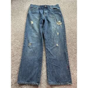 VINTAGE Coogi Jeans Mens 36 Blue Denim Baggy Skater Distressed 38x32 (38x34) *